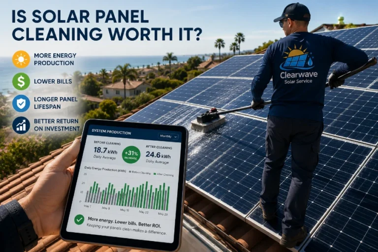 Clean, glossy solar panel reflecting sunlight after a professional cleaning, showing the value of solar panel cleaning
